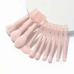 Makijaż pędzle 10pcs Mini Jelly Pink pędzel Zestaw kosmetyków podkład do cienia do powiek Mieszane miękkie puszyste narzędzia piękności