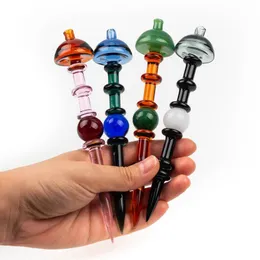 Dernier coloré fumer Pyrex épais verre à la main Dabber filtre bulle cuillère Carb Cap chapeau ongles Waterpipe narguilé Bongs plates-formes pétrolières porte-cigarette DHL