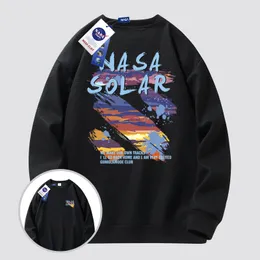 Felpa con cappuccio grafica NASA SOLAR da uomo Tuta unisex a maniche lunghe Girocollo con stampa misto autunno Felpe Pullover