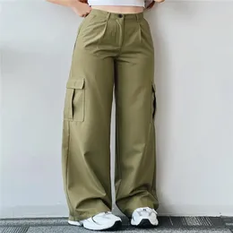 Pantalon femme mode taille haute couture poche couleur unie printemps rue marque personnalisée