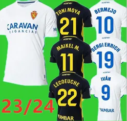 23 24 Real Zaragoza Fran Gamez Soccer Jerseys Zapater 2024 2023 Jersey Pombo Shinji Kagawa Football Shirts Guti Javi Ros Kids L. Suarez Camiseta de Futbol Home Away 6858