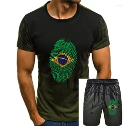 Men's Tracksuits Brazil Rio De Janeiro Flag Fingerprint Identity T-Shirt Cotton Cool Novelty Men And Women Tshirts O Neck 2023