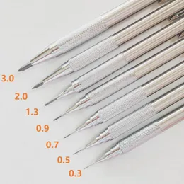 Ołówek mechaniczny 0,3/0,5/0,7/0,9/1,3/2,0/3,0 mm niski środek grawitacji metalowy rysunek specjalny biurowe materiały sztuki szkolne