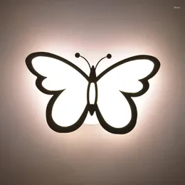 مصباح الجدار GZMJ Wonderland Modern White Butterfly Designer Lampras مصابيح الديكور لضوء الاكريليك LED SCONCE