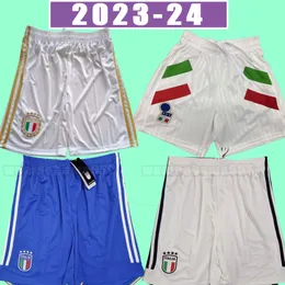 2023 Itália Calções de futebol Fãs Jogador Versão Maglie Da Calcio TOTTI VERRATTI CHIESA Italia 23 24 Homens Calças de futebol T LORENZO Man Kit casa fora adulto ICON 125TH