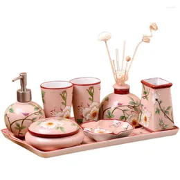 Set di accessori da bagno Tazza per collutorio in stile cinese Articoli da toeletta creativi per matrimoni per coppia Kit di denti per WC con spazzolino da casa