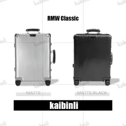 Valigia di design metallizzata 20/26/30 RMW CLASSIC bagaglio a mano morbido bagaglio con ruote baule con ruote valigie rotanti valigie da viaggio con baule da trasporto