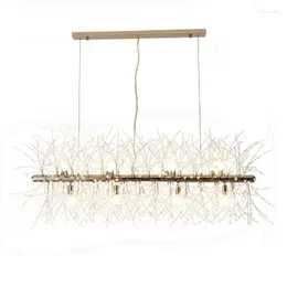 مصابيح قلادة مستطيل LED مصباح المقهى بار المرحلة الكلاسيكية Nordic Modern Fireworks Hanging Handelion F9760# 85-265V