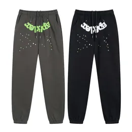 Calça de moletom hip hop masculina, calça de algodão estampada cinza, com cordão, calça de rua, preta