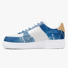 Chaussures de bricolage une pour hommes femmes plate-forme baskets décontractées texte personnalisé avec des baskets de style cool bleu chaussures de plein air polyvalent 36-48 100963