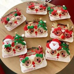 Armação de óculos de natal com papai noel, brinquedos de natal, presentes, suprimentos para festa, decorações de natal, adereços decorativos