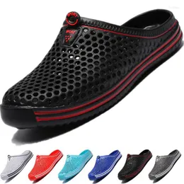 Tofflor casual slip-on lägenheter sandaler män halvsko flip flops unisex skor storlek 45 zapatos glider mens
