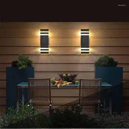 Lampada da parete E27 Luce esterna Impermeabile Luci in alluminio Illuminazione Giardino Doppia testa Corridoio Lampadina sostituibile