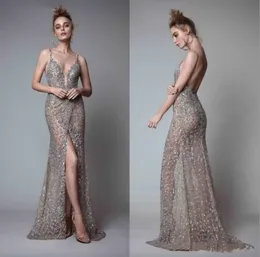 2023 Aso Ebi Arabic Mermaid Champagne Prom Dress Sequined Lace Sexy Evening Formal Party Second Reception Birthday Engagement Gowns Dresses Robe De Soiree ZJ358