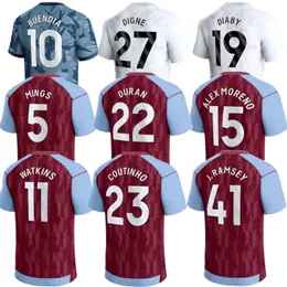 23 24 Soccer Jerseys Kids Kit Home 2023 2024 Aston Villas Football Shirt Training Away Fans Player نسخة Camisetas Mings McGinn Buendia Watkins Maillot Foot