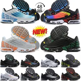 Shoes Outdoor Shoes Sandals Tn Plus 3 Running Tuned III Unity Laser Blue Purple Gold Triple White Black Ghost Green Aqua tnplus Tn3 Obsidian Big Size Sneakers Tns