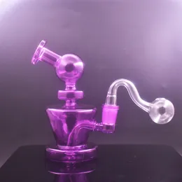 Bong in vetro colorato Bong Dab Rig Tubi per l'acqua Bubbler inebriante Herb Pipa nera Impianti per l'olio di cera Classici Bong con raccoglitore di cenere con tubo per bruciatore a olio in vetro maschio 1 pz