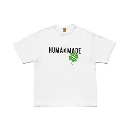 2023 Letter Green Leaf Printing HUMAN MADE Mens T-Shirts 100% Cotton Comfortable Fabric Short Sleeved T shirt for Men Women S-2XL Japan Tide Brand Tee
