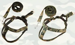 Dog Collars 30pcs/lot Pet Hunting Training Vest Harness Nylon Leash Husky Medium Large Breeds Camouflage Canvas