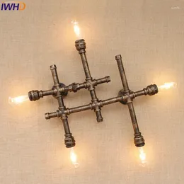 مصباح الجدار IWHD Modern Vintage Loft Metal 5 Heads Light Retro Iron Country Style E27 Edison Sconce Fiptures 110V/220V