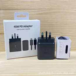 25W 45W Type-C USB-C PD-väggladdare Super Fast Charging Adapter med typ C-kabel för Samsung Galaxy S21 S20 Obs 20 Obs 10 Android-smartphones A-01