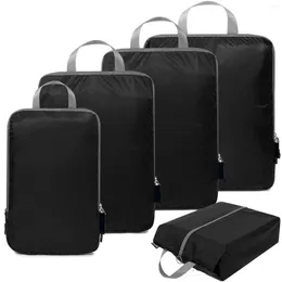 Torby Duffel 5PCS Compressed Packing Cubes Organizator przechowywania z zestawem z torbą na buty siatkowy bagaż wizualny przenośna lekka walizka