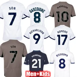 Футбольные майки MADDISON SON 3XL 4XL 23 24 THFC RICHARLISON KULUSEVSKI ROMERO Футбольная форма, рубашка Fan Player, версия BISSOUMA JOHNSON, топ из джерси, мужские детские комплекты