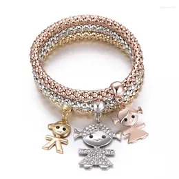 Charme pulseiras de boa qualidade vintage designer austríaco strass cor de ouro meninas pipoca corrente jóias para mulheres b185