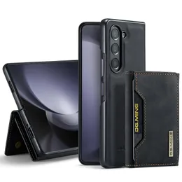 DG Ming 2In1 Odłączana skórzana obudowa magnetyczna dla Samsung Z Fold 3 Z Fold4 Z Fold5 Portfel Cover Card Uchwyt Połączenie telefonu