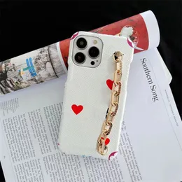 iPhone 14 14Pro 14Plus 13Pro 12 12PRO 11 Pro Max Leather Metal Bracelet Luxury 휴대폰 커버 용 패션 디자이너 전화 케이스