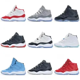 Детская обувь Jumpman 11s для мальчиков, баскетбольная обувь 4s 1s, детские черные кроссовки средней высоты, дизайнерские синие кроссовки Chicago, детские молодежные кроссовки для малышей 25-35 лет