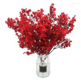 Dispensador de sabão líquido 10 pçs artificial babys respiração flores tecido seda falsa para a temporada de outono decoração de casa arranjo floral (vermelho)