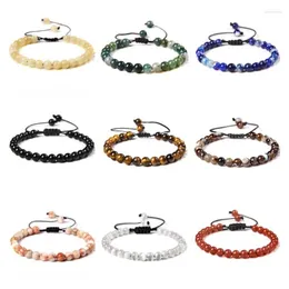 Braccialetti con ciondoli Bracciale in tessuto con agata in pietra naturale da 6 mm e occhio di tigre, amico curativo del chakra dello yoga