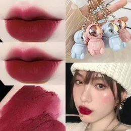 Lip Gloss Astronaut Keychain Nude Red Glaze 6 Colors Waterproof Velvet Matte Brown Pink Mud Lipstick Cheek Rouge Tint Cosmetics