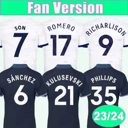 23 24 SON PHILLIPS Mens Soccer Jerseys ROMERO DAVIES RICHARLISON KULUSEVSKI PERISIC SOLOMON Home Away Football Shirts Short Sleeve Uniforms