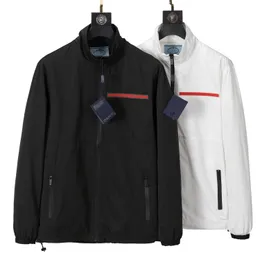 Erkek ceket lüks üçgen logo tasarımcısı kaliteli marka erkek kapüşonlu jumper moda bahar sonbahar dış giyim rüzgarlık fermuarlı kıyafet ceketler Asya boyutu
