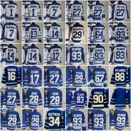 1927-1999 CCM Retro Marner Darcy Tucker College Hockey Jerseys Bill Barber Mats Sundin Dave Keon Johnny Bower Wendel Clark Felix Potvin Williams Bruce Boudreau