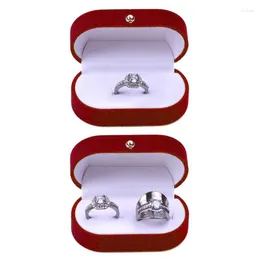 Jewelry Pouches Proposal Engagement Ring Box Oval Shape For Case Weddi