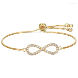 Braccialetti di collegamento Braccialetti Bracciale regolabile per le donne Captivate Bar Slider Brilliant Cz Rose Color Jewelry Pulseira Feminia