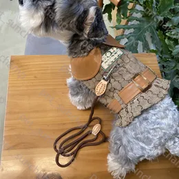 Dog Leather Belt Cowboy Suspenders Leashes High Quality Dog Denim Coat Clothes Schnauzer Bichon Corgi Teddy Puppy Pet Vest