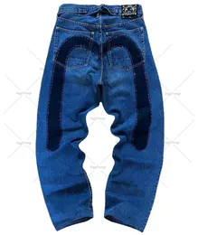 Mäns jeans vintage -säljande jeans mode tryckt jeans herr gata hip -hop gotiska lösa japanska raka jeans par 230904