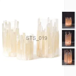 Altri articoli di bellezza per la salute Lampada al selenite in cristallo di quarzo naturale Portacandele in selenite utilizzato per la decorazione domestica del soggiorno e del bagno x0904