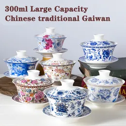 Teaware set Jingdezhen Gaiwan Dehua Högkvalitativ tepåuppsättning Sancai Single Bowl handmålad kinesisk traditionell mönster täckning 230901