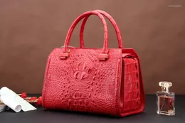 Evening Bags Genuine Real Crocodile Leather Head Skin Women Tote Handbag Durable Solid Top Quality In Cow Lining