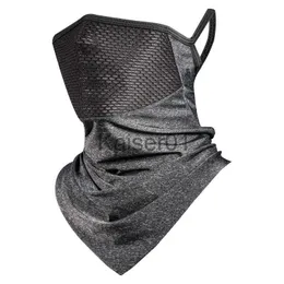 Bisiklet Kapakları Maskeler Kadınlar Erkekler Güneş UV Koruma Bisiklet Balıkçılık Soğutma Buz İpek Örgü Boyun Gaiter Bandana Yüz Maskesi Yarım Yüz Eşarp Kapağı X0904