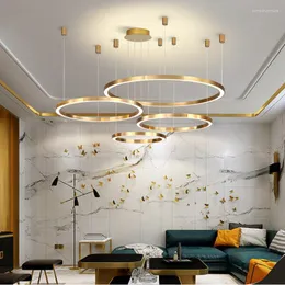 Chandeliers Lhigt Lamp Pendant Combination Chandelier LED Living Room Office Building Lobby Ring Nordic Acrylic