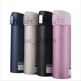 Thermoses 500 ml SportsOutdoor Flacons à vide droits Tasse à café Tasse thermique de voyage Bouteille d'eau thermos portable avec couvercle de verrouillage pop-up x0904