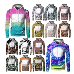 High Quality custom logo faux tie dye hoodie 100% polyester Leopard Print Sublimation Faux Bleached Hoodies For Men And Women FS9545 sep04