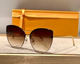 Cat Eye Charm Gold Brown Lradient Women Sun Glases Summer Sunnies Gafas de Sol Sonnenbrille UV400 Wear Wear مع صندوق