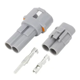 wholesale 5 Sets 2 Pin Auto Waterproof Wire Harness Connector 2P Male Female Grey Car Waterproof Connectors Plug with terminal ZZ